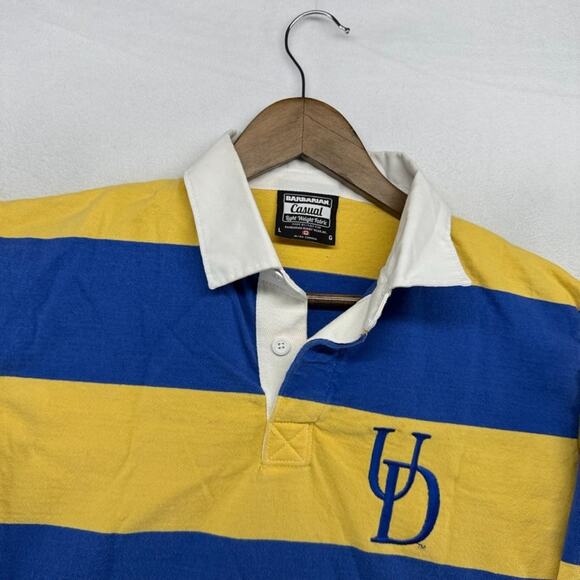 Vintage university Of Delaware Rugby Shirt Men's large Blue Yellow Embroidered - Picture 3 of 8